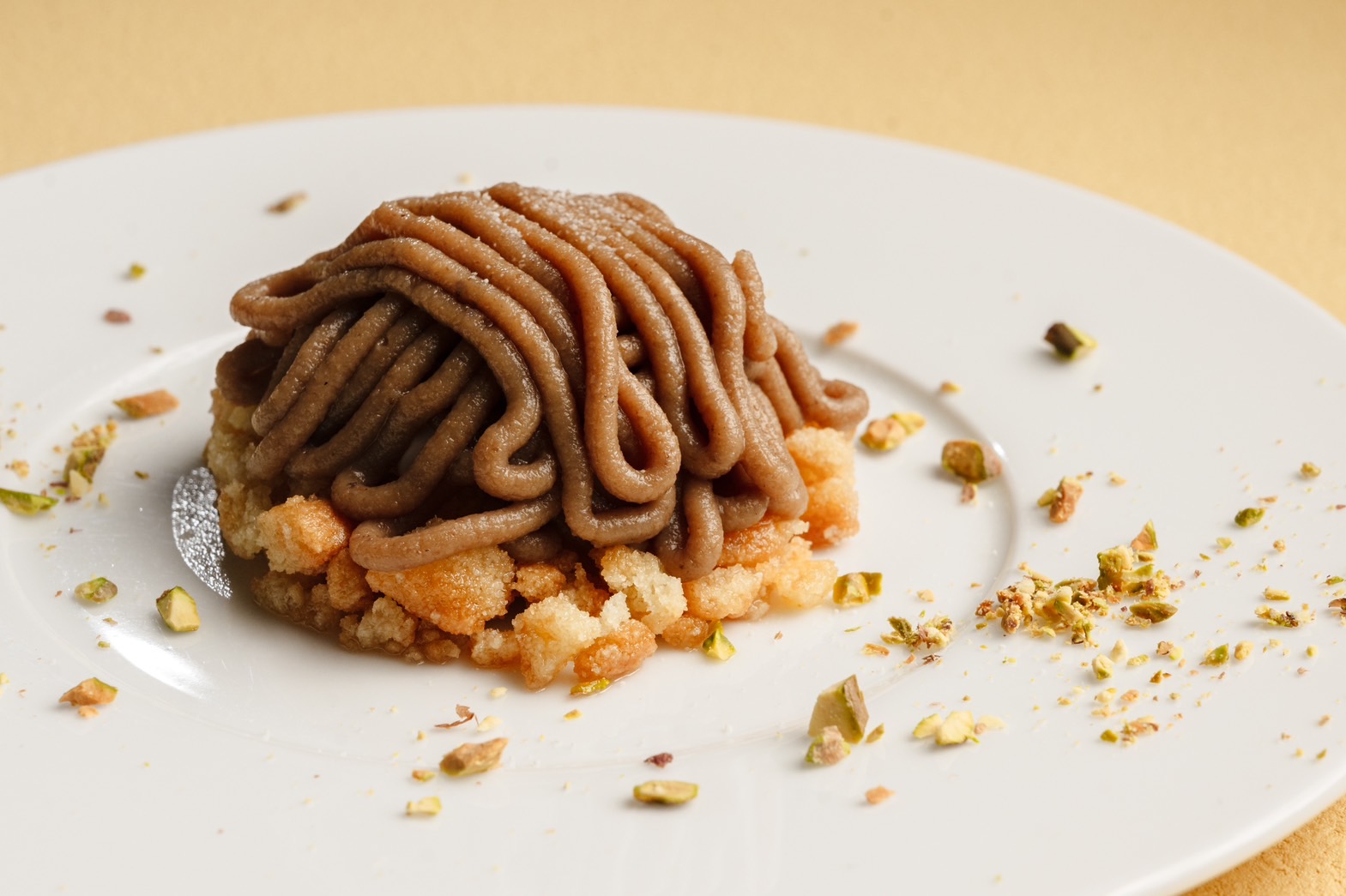 Mushroom mont blanc cake