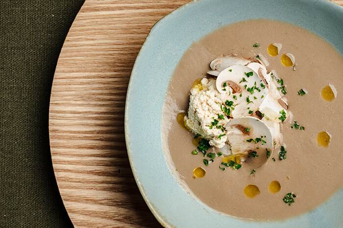 Mushroom Potage with Vegan cheese01