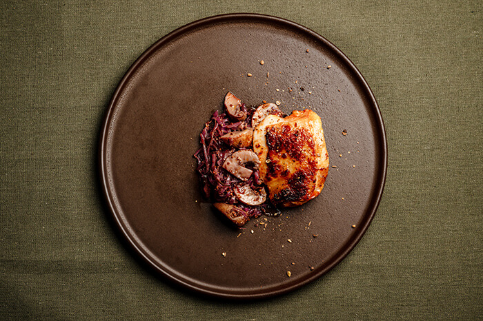 Mushroom Red Cabbage Sauce and Daisen Chicken01