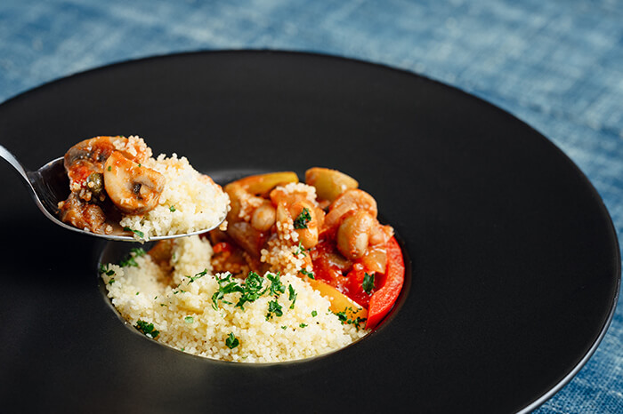 Mediterranean style couscous with tomatoes and mushrooms02