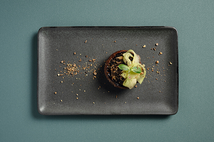 Pairing dish: Mushroom tapenade plancha with marinated melon