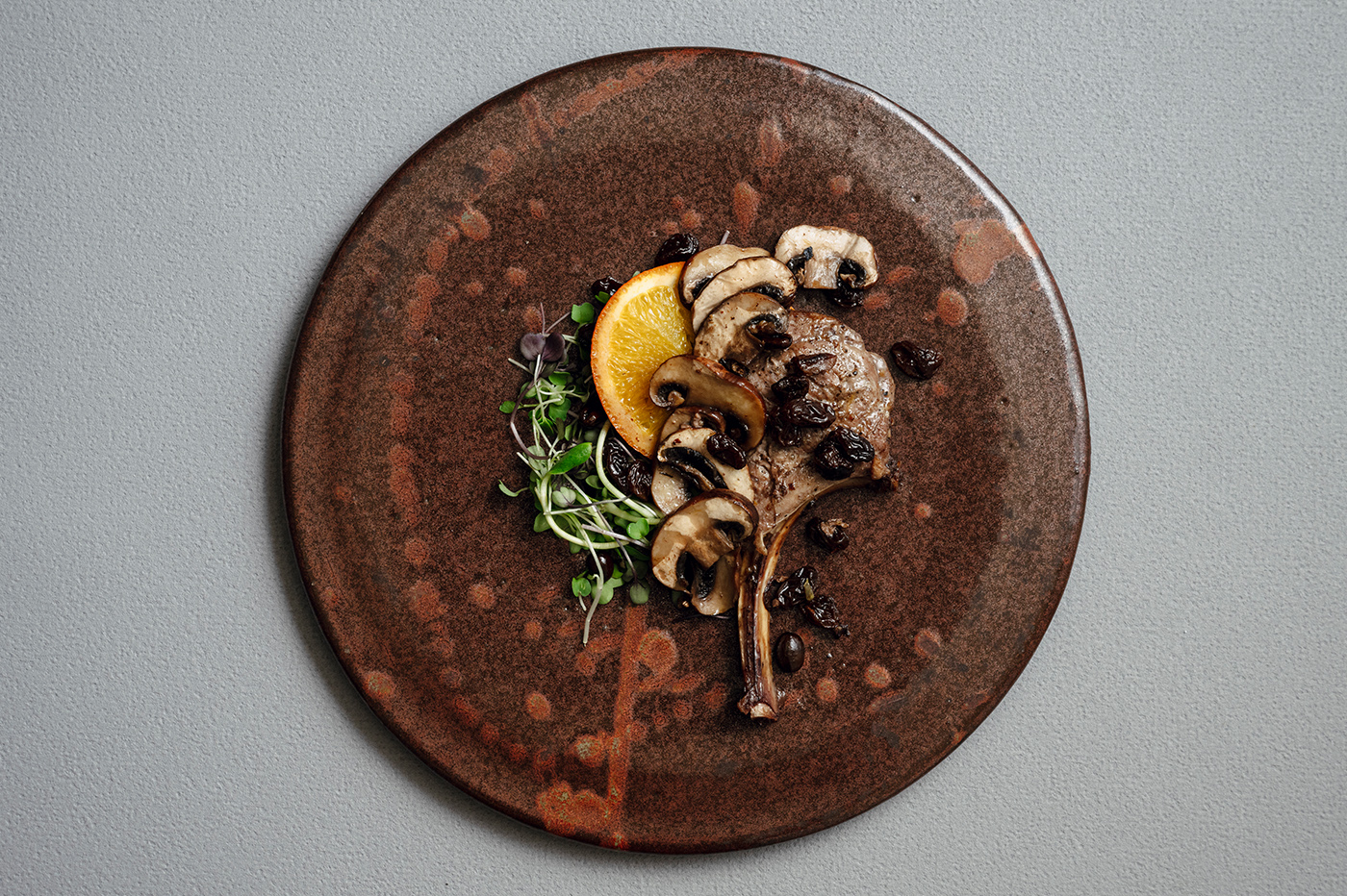 “SHEEP FREAKS” Tasmanian lamb chops with mushrooms and coffee orange flavor03