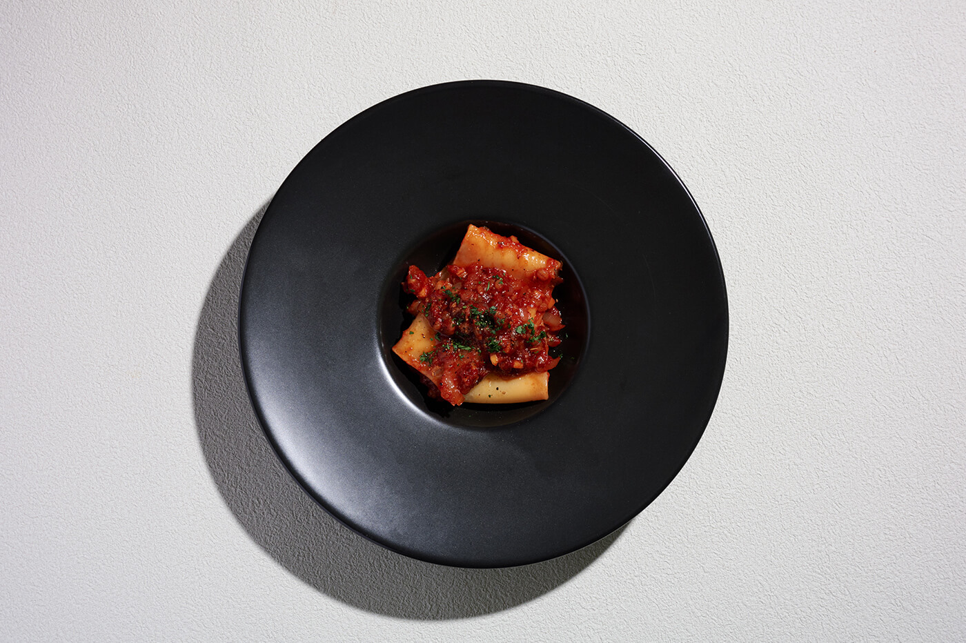 Mushroom and kinzanji miso ragout pasta(or paccheri)02