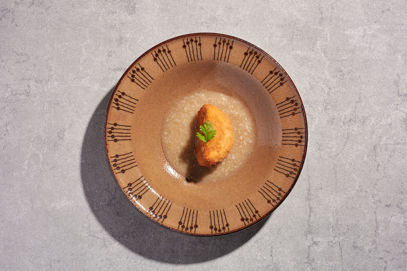 Mushroom cutlet with rice malted mushroom broth01