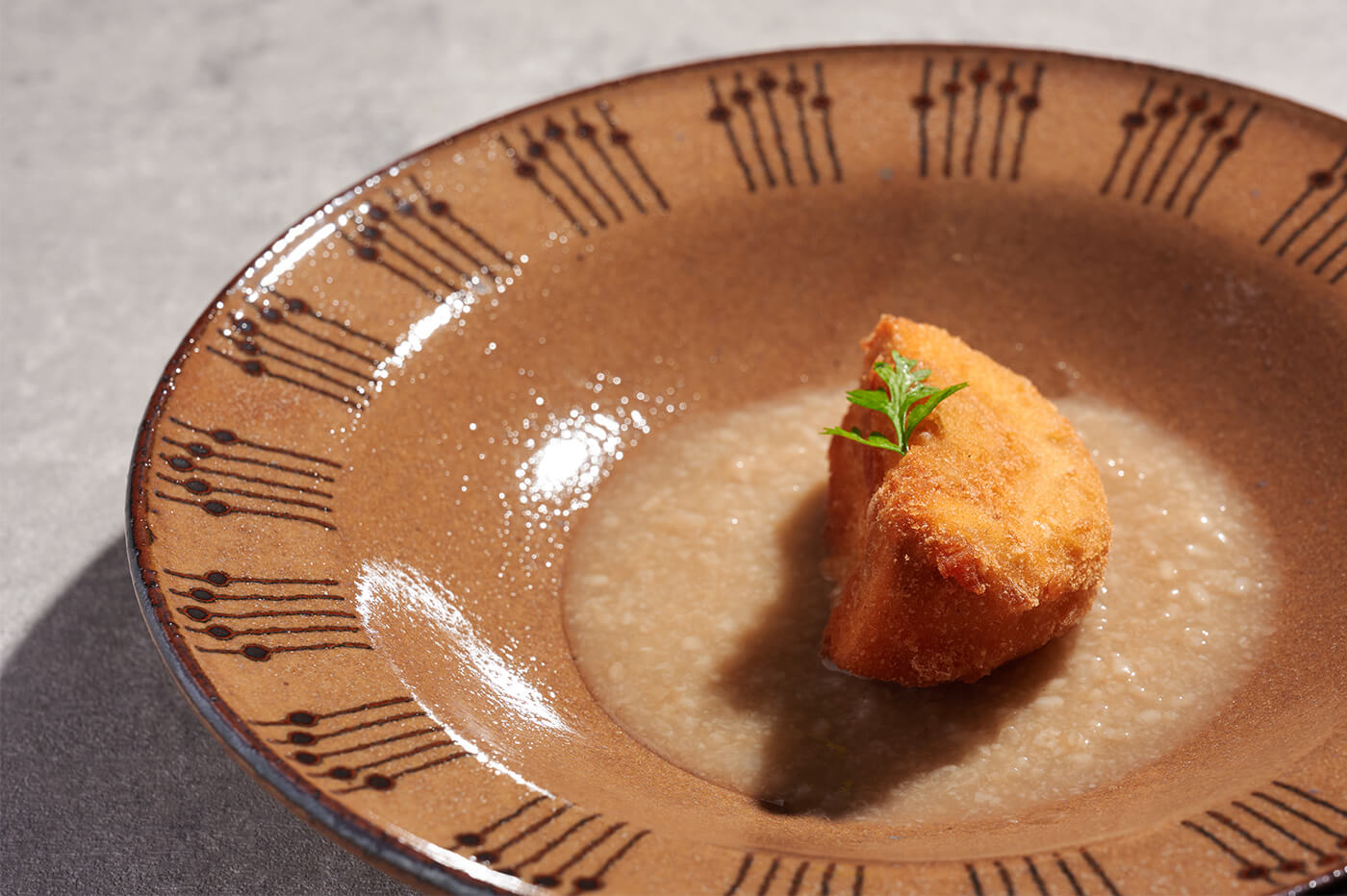 Mushroom cutlet with rice malted mushroom broth02