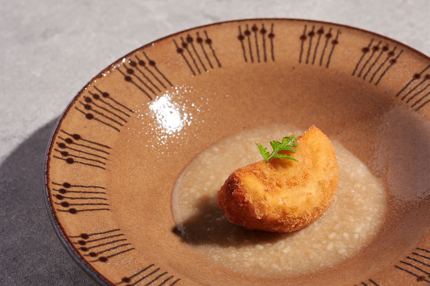 Mushroom cutlet with rice malted mushroom broth03