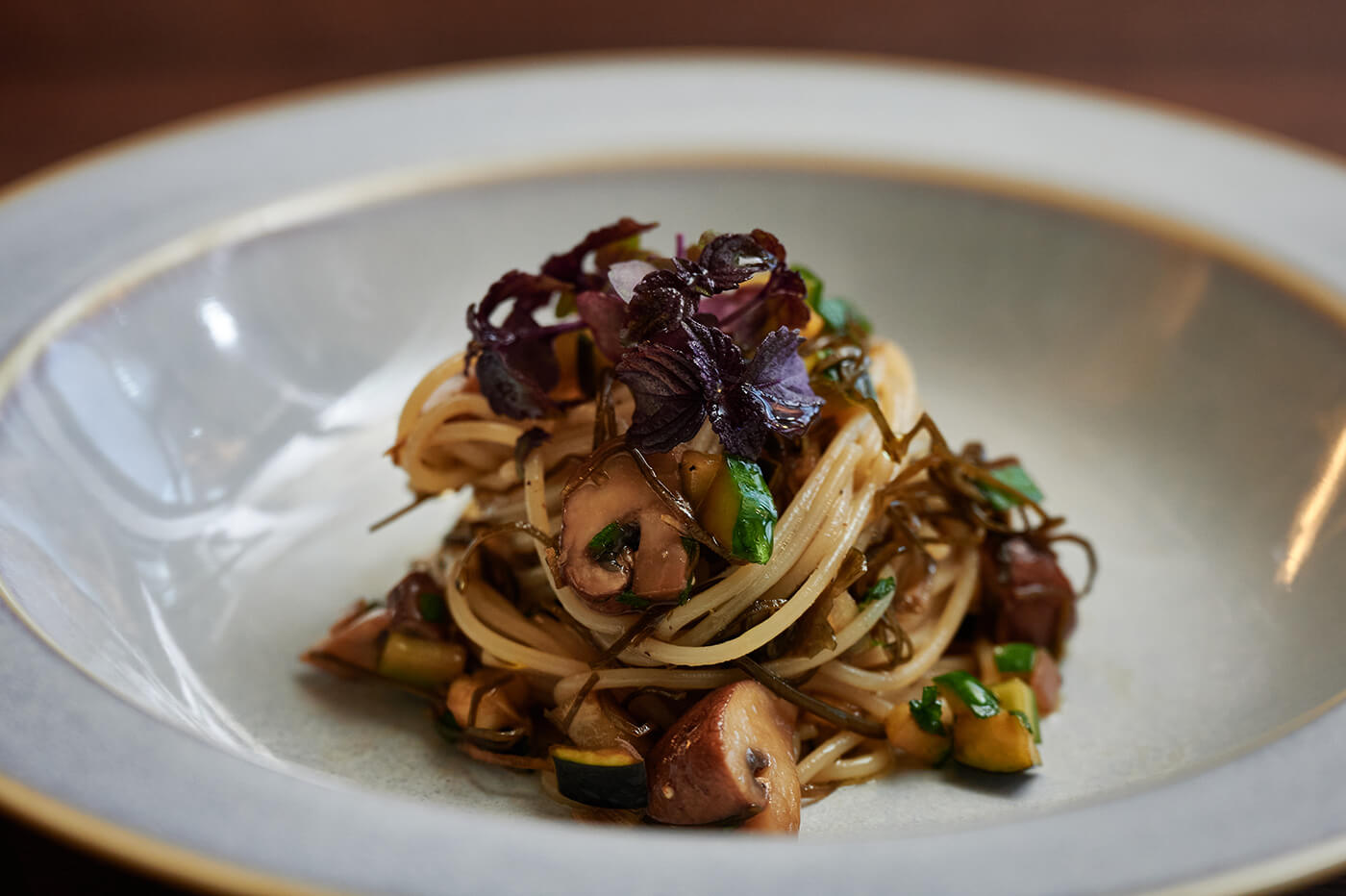 Capellini with mushroom dashi01