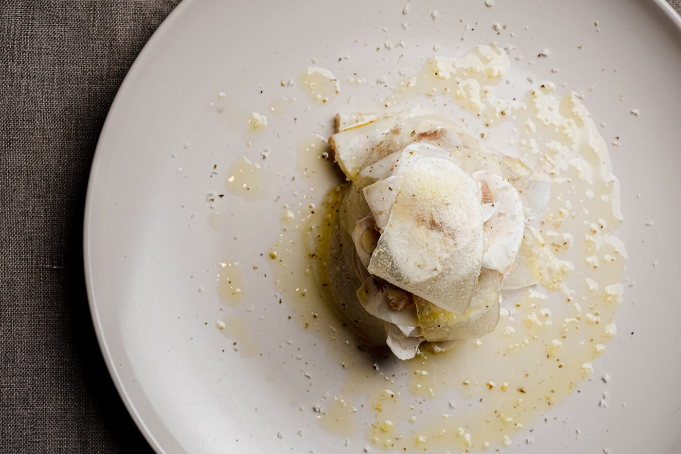 Thinly sliced fresh mushroom with Japanese pear and lime vinaigrette02