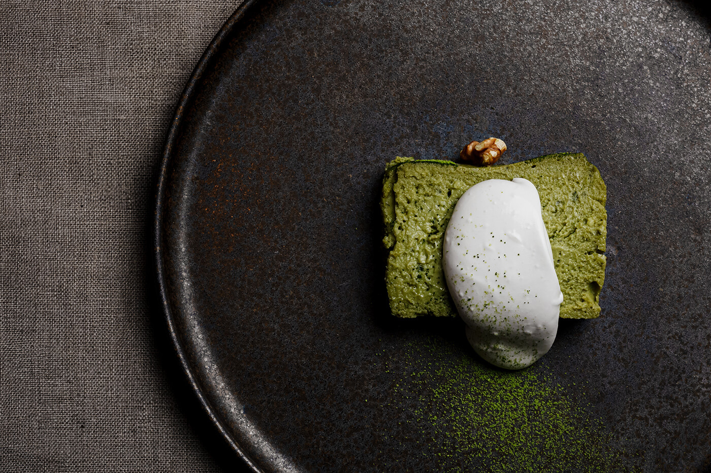 Matcha(green tea) chocolate terrine with mushrooms02